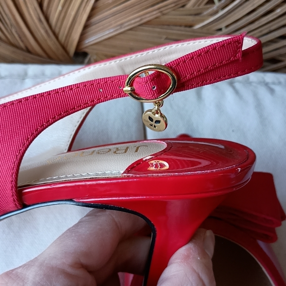 J.Renee Vibrant Red Bow Slingback Heels_9.5 - Picture 4 of 7